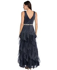 R & M Richards Women's V-Neck Sleeveless Full Skirt Gown