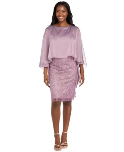 R M Richards Womens Glitter Boat Neck Cocktail Dress