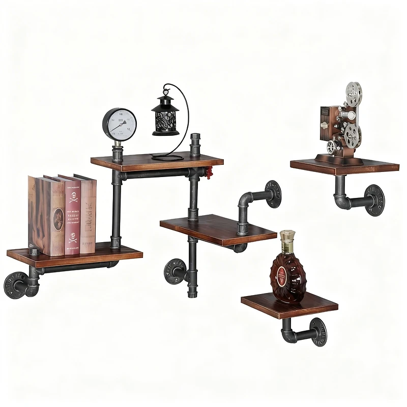 Yigii Industrial Rustic Pipe Shelves Storage for Home Decor