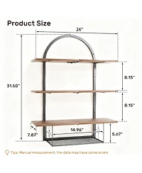 Yigii 3-Tier Floating Shelves with Basket for Bathroom, Living Room, Bedroom