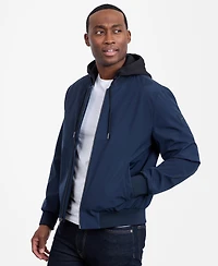 Calvin Klein Men's Bomber Knit Hood Jacket