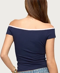 Edikted Women's Dellah Contrast Off Shoulder Top