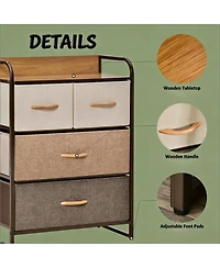 Rainsken -Drawer Dresser, Fabric Chest of Drawers