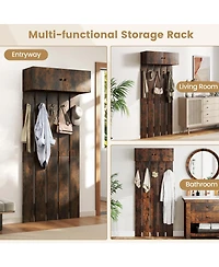 Sugift Entryway Wall Coat Rack Wall Mounted Coat Clothes Rack