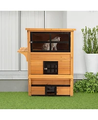 Aostirmotor 3-Tier Outdoor Feral Cat House with Escape Door & Asphalt Roof