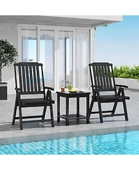 Gymax 4PCS Foldable Patio Chair w/Armrest Curved Back Slatted Seat for Backyard Deck