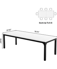 Tribesigns Dining Table for 6-8 People, 78-Inch Long Rectangular Dinner Table, 8 Seat