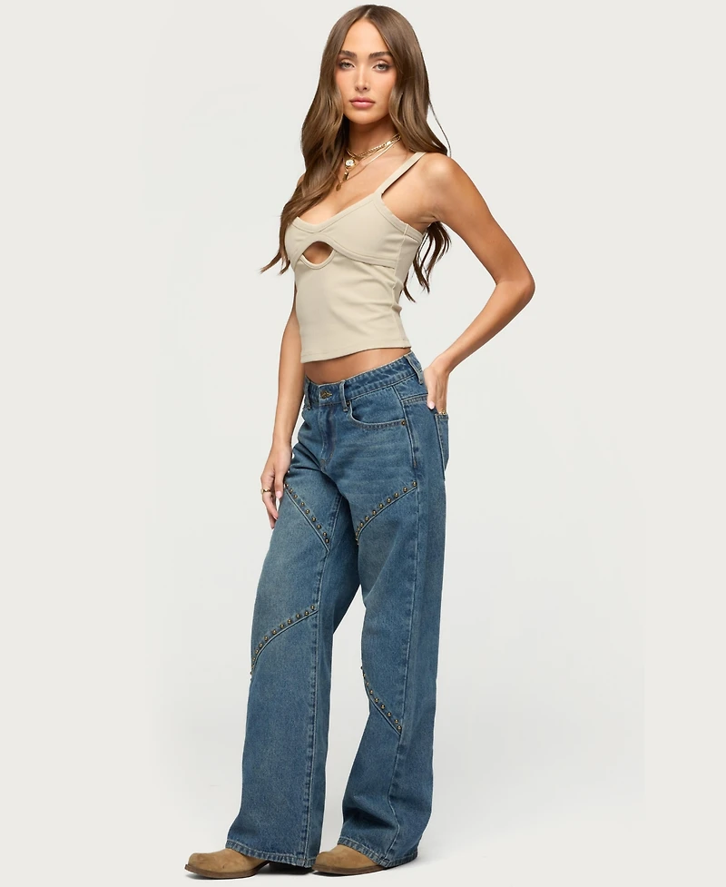 Edikted Women's Karin Cut Out Ribbed Tank Top