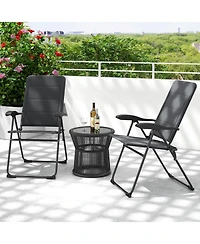 Gymax 2PCS Patio Folding Chairs Back Adjustable Reclining Padded Garden Furniture