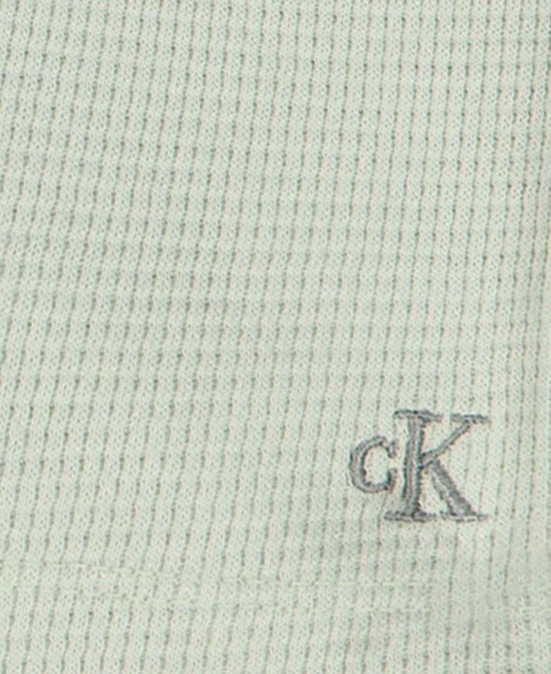 Calvin Klein Baby Boys' Waffle Knit Polo Shirt and Shorts, 2-Piece Set