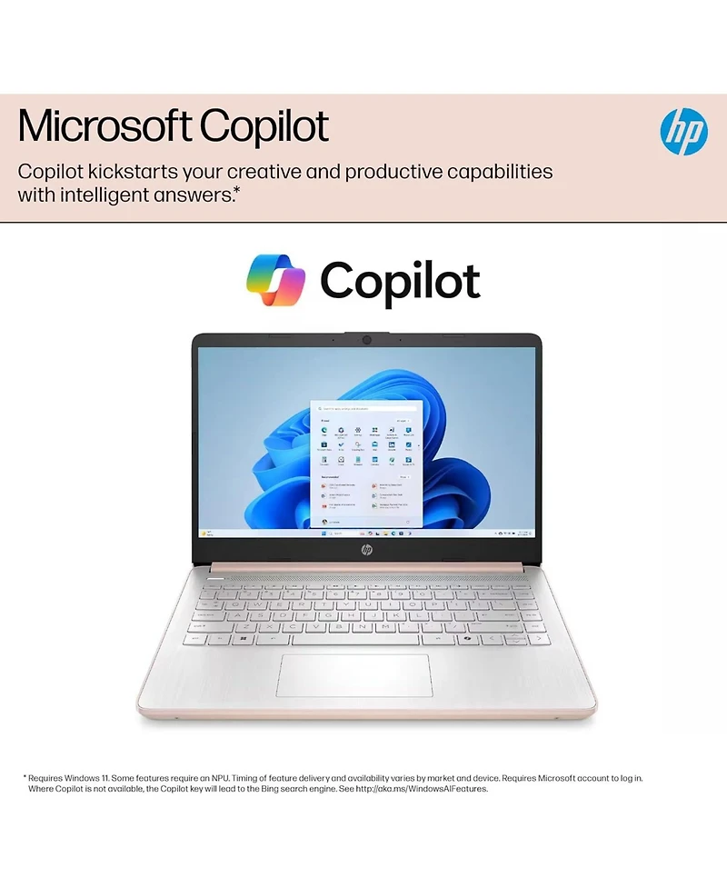 Hp Essential 14 Traditional Laptop 14" Hd Non-touch 60Hz Intel N-Series N150 Intel Graphics 8GB Ram 128GB eMMC Storage Windows 11 Pro