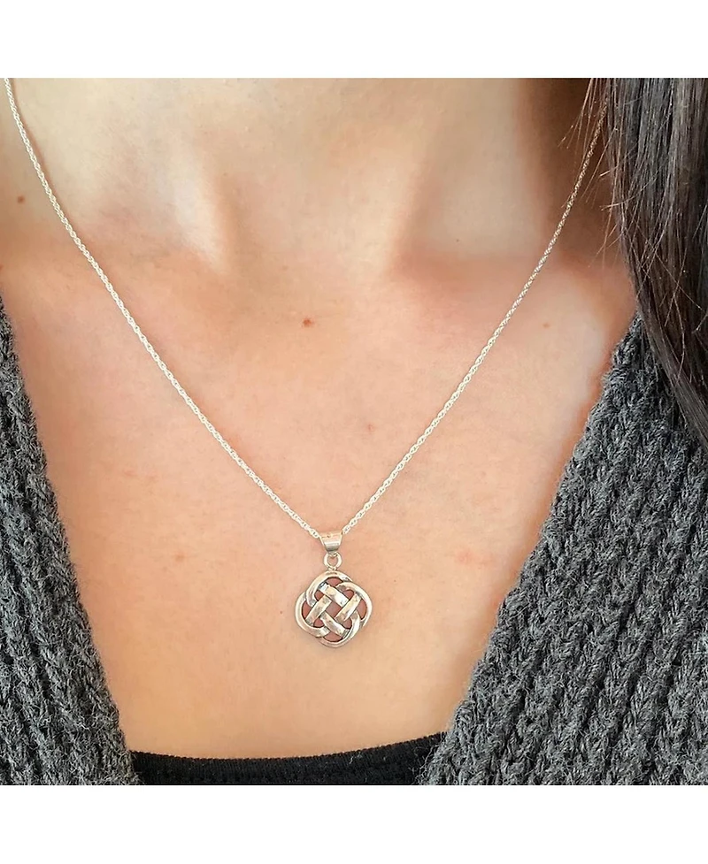 Curata Jewelry 925 Sterling Silver 18 Inch Antiqued Celtic Knot Necklace