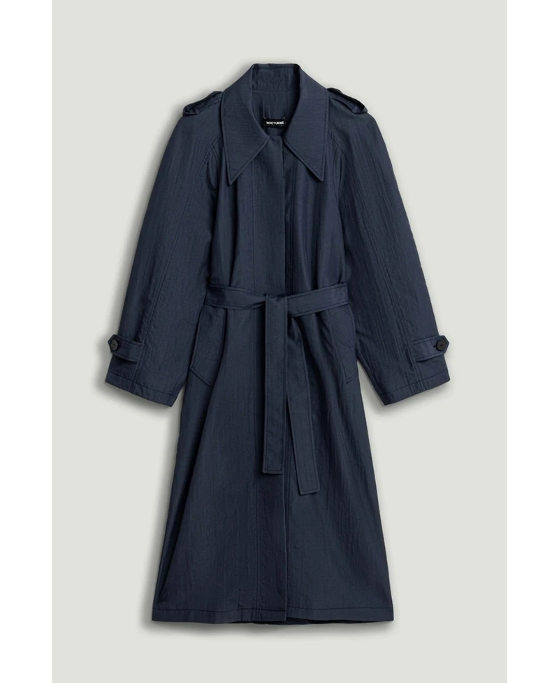 Nocturne Women's Single-Breasted Cotton Trench Coat