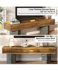 Tribesigns 63" Tv Stands for TVs up to 55''/65''/70'', Modern Low Media Entertainment Center for Living Room