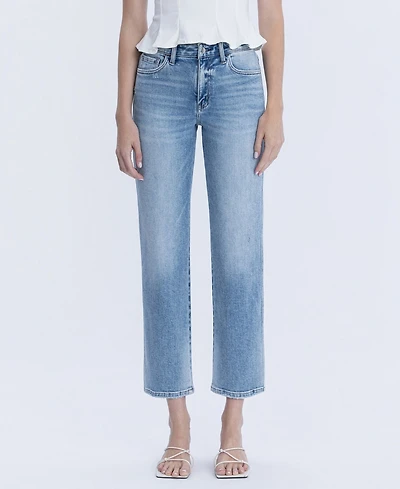 Flying Monkey Women's High Rise Ankle Straight Jeans