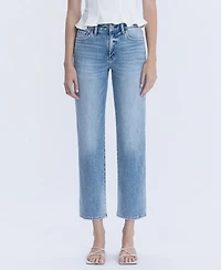 Flying Monkey Women's High Rise Ankle Straight Jeans