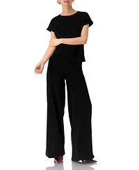 Ivonne Women's Corduroy High-Waisted Wide-Leg Trousers