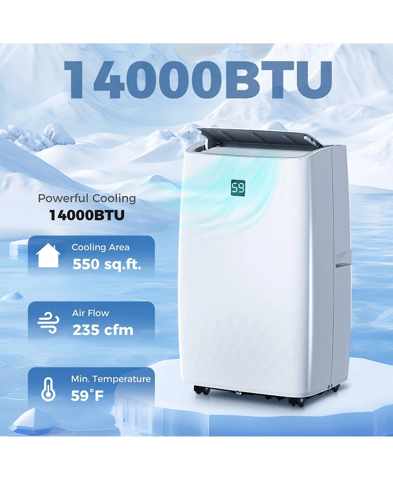 Homcom 12000 Btu Portable Air Conditioner with Dehumidifier & Fan, Ac Unit