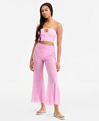 Steve Madden Women's Gold-Tone Bead Keyhole Tube Bikini Top