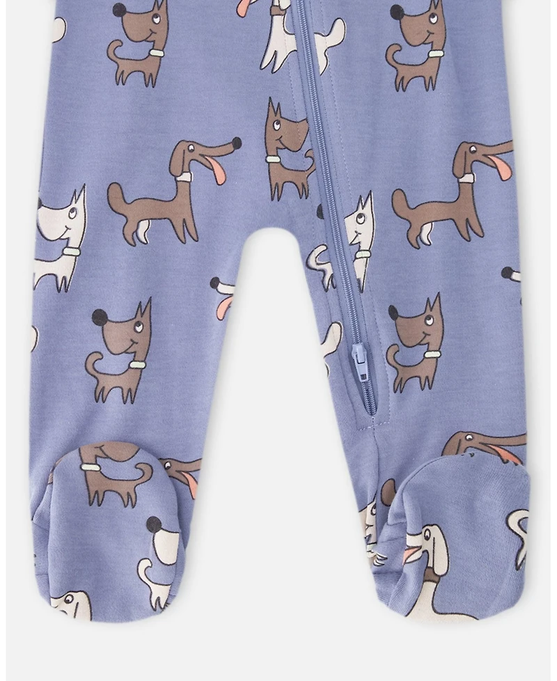 Deux par Baby Boys Cotton One-Piece Pyjama Dog Print