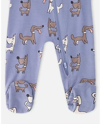 Deux par Baby Boys Cotton One-Piece Pyjama Dog Print