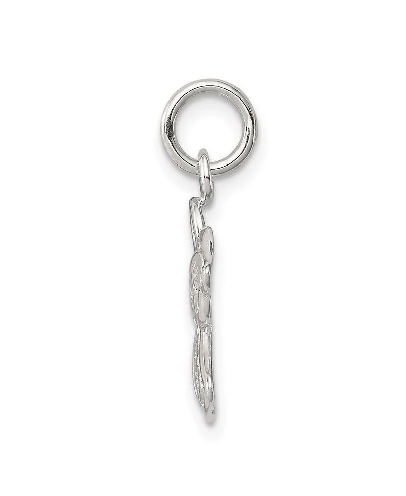 Curata Jewelry 925 Sterling Silver 18 Inch 20mm Filigree Guardian Angel Charm Necklace