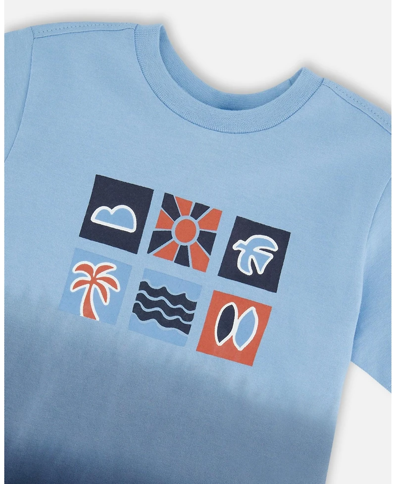 Deux par Baby Boys Cotton Short Sleeve T-Shirt Gradient
