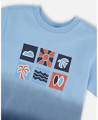 Deux par Baby Boys Cotton Short Sleeve T-Shirt Gradient
