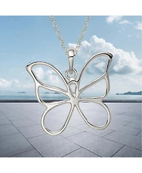Curata Jewelry 925 Sterling Silver 18 Inch Polished Open Butterfly Angel Wings Necklace 26x23mm Pendant Necklace