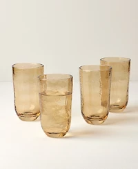 Lenox Homespun Amber Tall Tumbler Glasses, Set of 4
