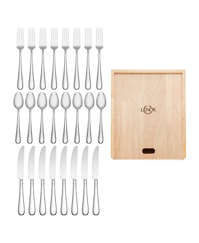 Lenox Studio 1414 Mirror 24-Pc. Flatware Set with Caddy