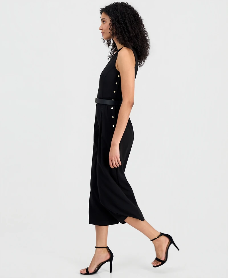 Anne Klein Women's Side Button V-Neck Jumpsuit