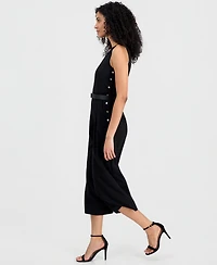 Anne Klein Women's Side Button V-Neck Jumpsuit