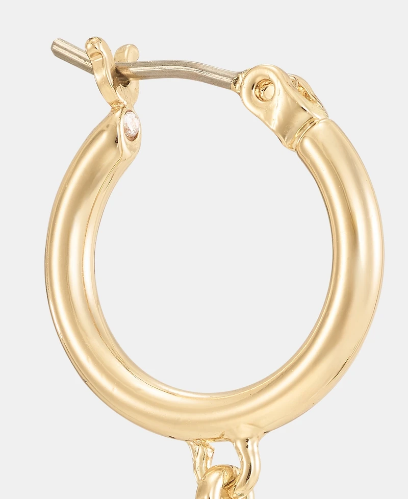 Lauren Ralph Stone Charm Hoop Earrings