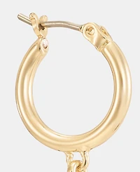 Lauren Ralph Stone Charm Hoop Earrings