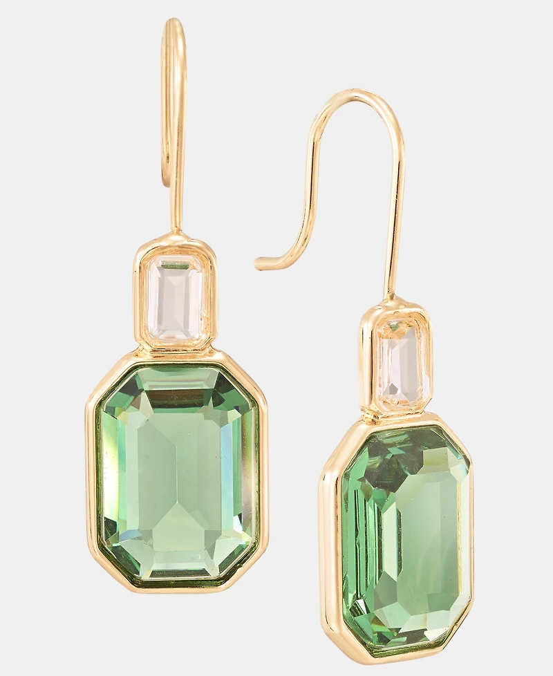 Lauren Ralph Gold-Tone Aqua Stone Double Drop Earrings
