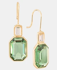 Lauren Ralph Gold-Tone Aqua Stone Double Drop Earrings