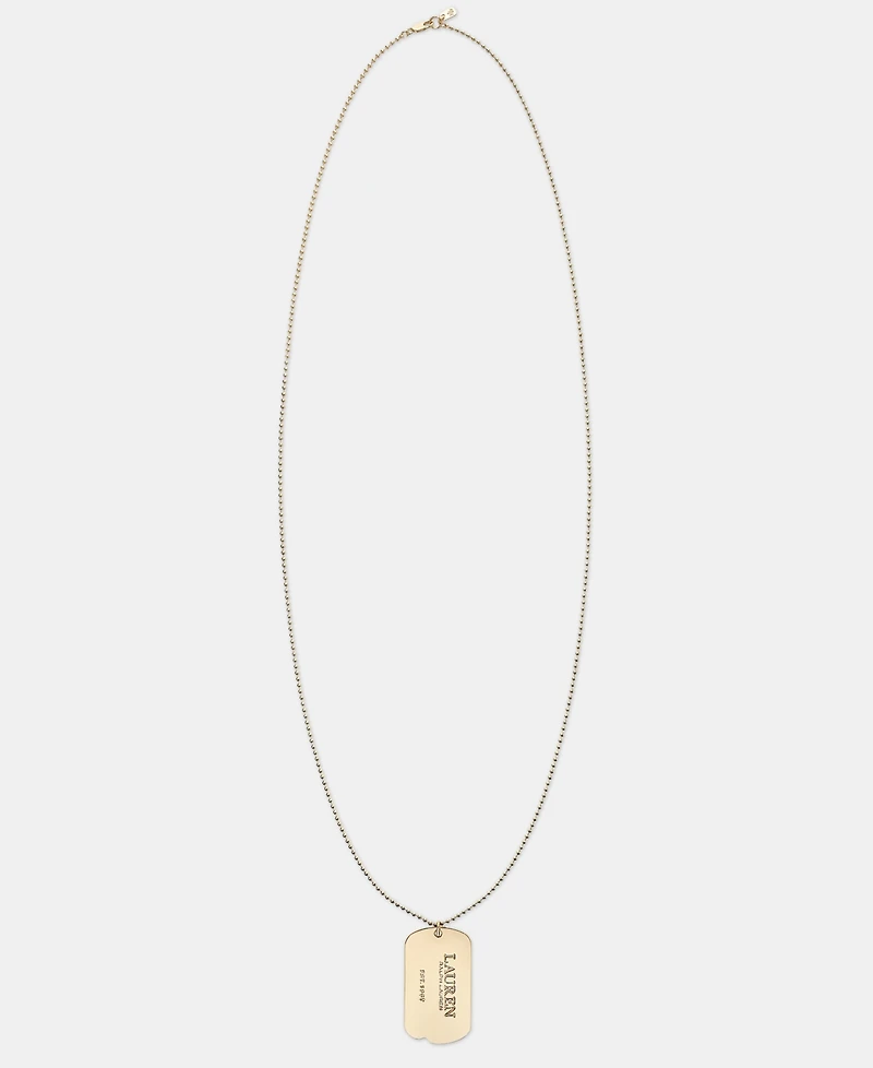 Lauren Ralph Lauren Gold-Tone 36" Logo Tag Pendant Necklace