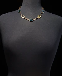 Lauren Ralph Lauren Gold-Tone Stone Chain Collar Necklace