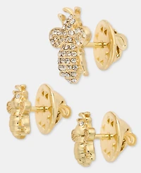 Lauren Ralph Lauren Gold-Tone Boxed Crystal Bee Pins, Set of 3