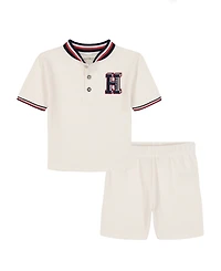 Tommy Hilfiger Baby Boys' Pique Baseball T-Shirt and Shorts, 2-Piece Set