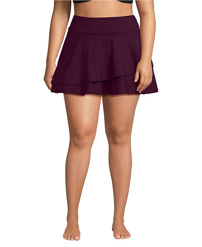 Lands' End Plus Size High Waisted Tulip Hem Swim Skort