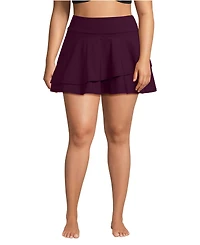 Lands' End Plus Size High Waisted Tulip Hem Swim Skort