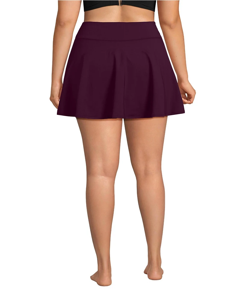 Lands' End Plus Size High Waisted Tulip Hem Swim Skort