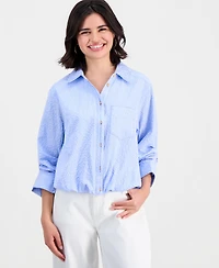 Democracy Women's Bubble Hem Collar Shirt
