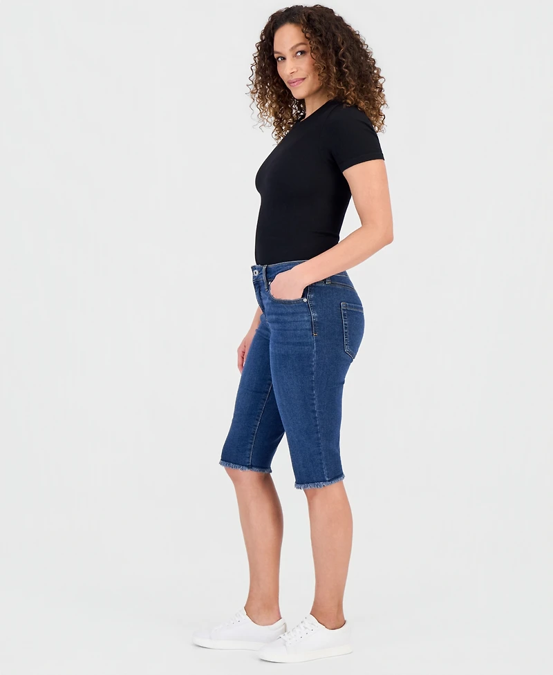 Style & Co Petite Mid-Rise Raw-Hem Skimmer Jeans, Macy's Exclusive