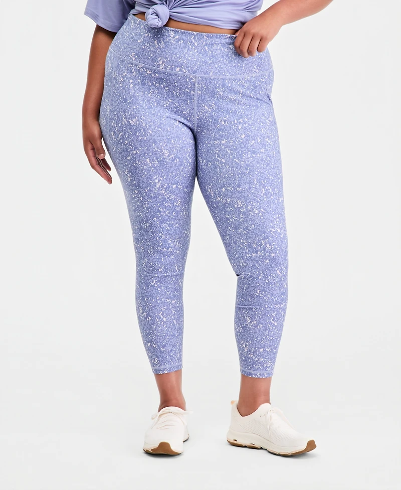 Id Ideology Plus Harbor Ditsy Compression Leggings, Macy's Exclusive