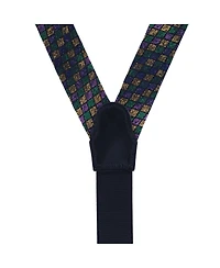 Trafalgar Men's Carnival Diamond Novelty Silk Button End Suspenders