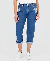 Style & Co Petite Embroidered High-Rise Cropped Jeans, Macy's Exclusive
