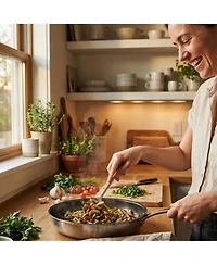 Alva Maestro Nonstick Stainless Steel Frying Pan with Glass Lid 11"